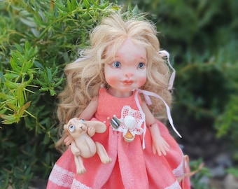 Handmade Fairy Doll, OOAK Collectible Art Doll, Elfie doll, Polymer Clay Doll