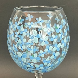 Hydrangeas, Hand-painted Barware