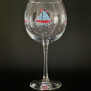 Set Sail, Hand-painted Wine & Cocktail Glasses