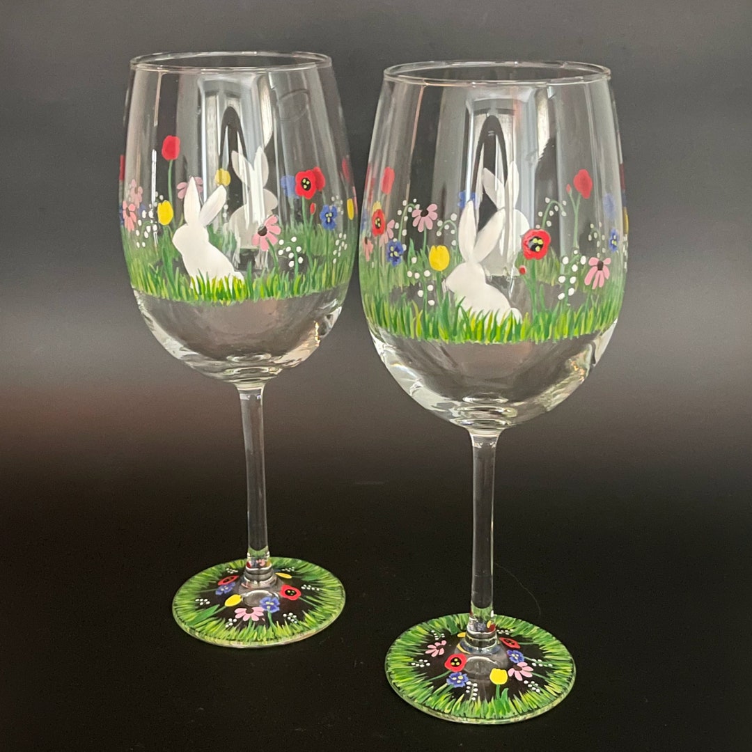 Spring Home Barware Spring Garden, Hand-painted Barware - Etsy