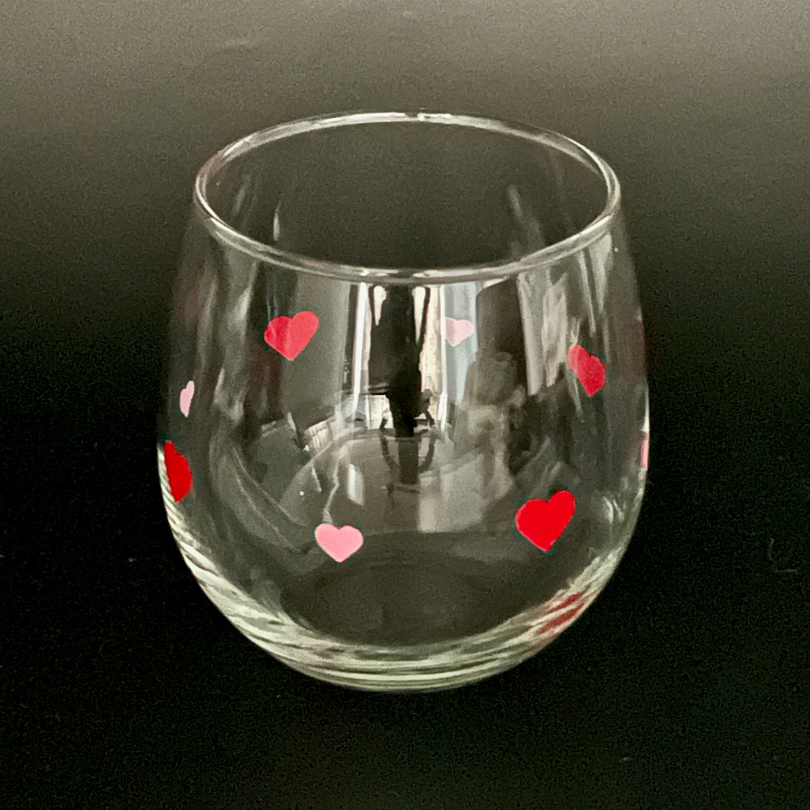 Hearts, Hand-painted Glassware