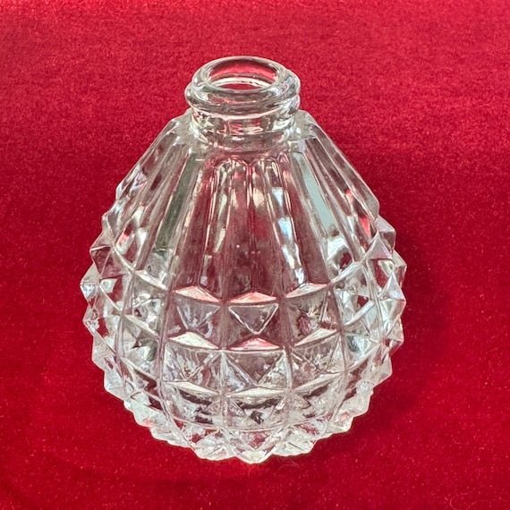 Vintage Diamond Cut Glass Perfume Bottle Art Nouveau