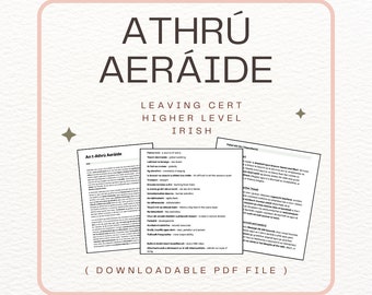Ein t-Athrú Aeráide - H1 Standard verlassen Cert Irish Notes