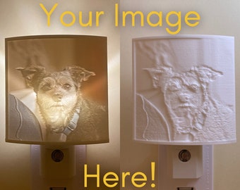 Personalized Full Color Lithophane Night Light - Custom 3D Printed Wall Sconce For Pet, Dog, Cat Or Any Occasion, Automatic Memory Light