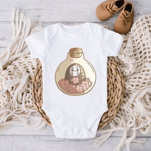 Anime Toddler Shirt,No Face Baby Bodysuit, Cute Baby Bodysuit, Anime Baby Bodysuit, M169