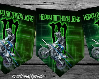 Motocross-Girlande, Motorrad-Girlande, Crosser, Dirty Bike Dekoration, Motocross-Geburtstagsbanner,