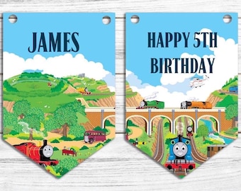 Personalised Thomas the tank engine birthday bunting, birthday decorations,party,happy birthday, tv,film, boys birthday,girls birthday