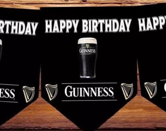 Happy hour  bunting, Guinness birthday bunting ,beer party garland, cocktail bar banner, happy hour birthday party decoration, beer bunting