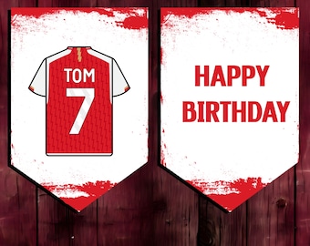Arsenal football Birthday Bunting Party Banner gunners personalised decoration, party bunting ,