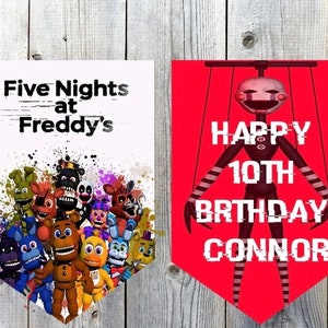 FNAF Party Banner / Bunting Decoration Physical Item, No Printer
