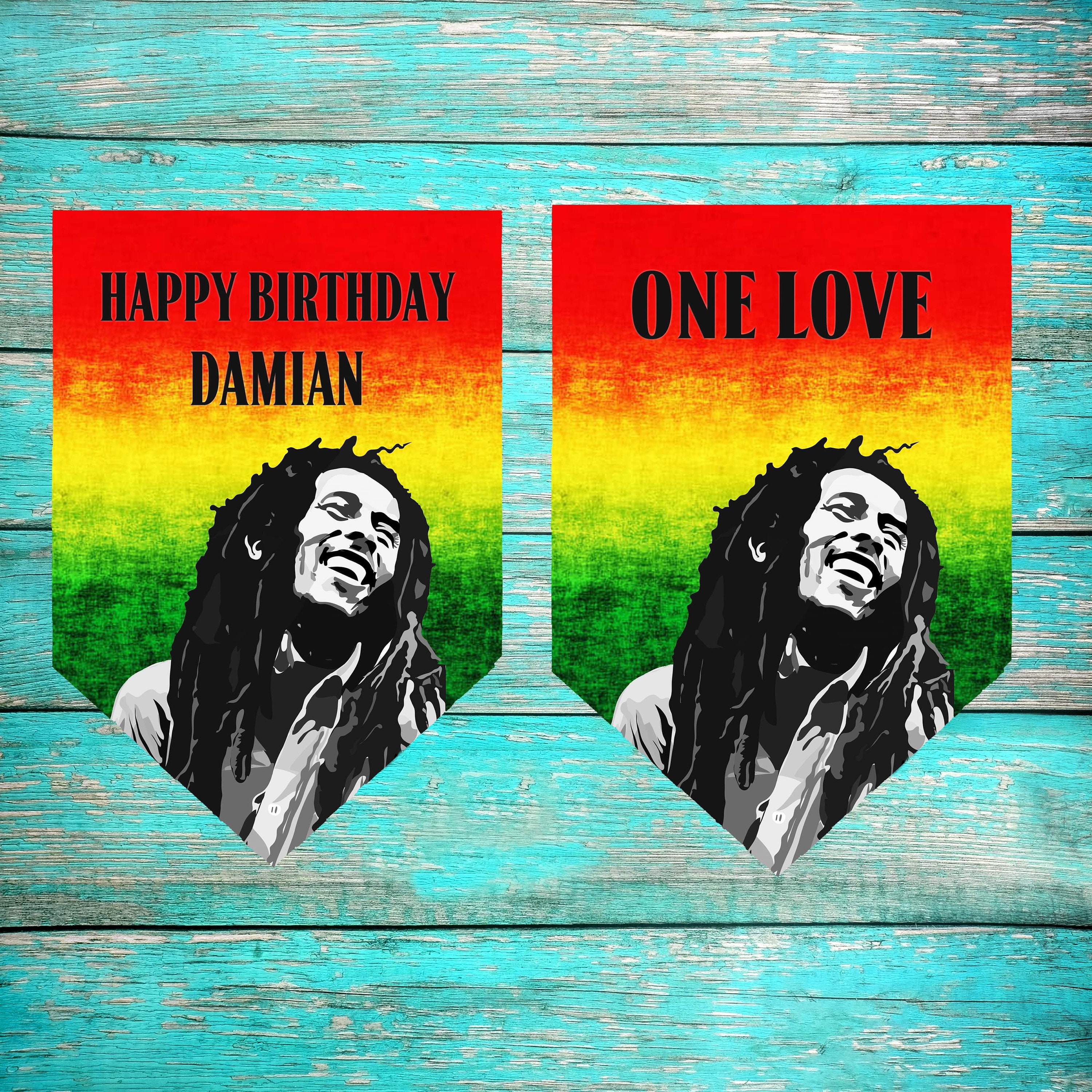 Personalised Bob Marley bunting, Rasta man, party bunting, reggae bunting , Bob Marley decoration,