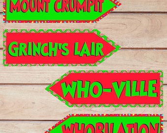 The grinch arrows , grinchmas , whoville , merry grinchmas , Christmas tree decorations, Xmas decor , the grinch stole Christmas