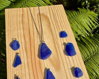 Sea Glass Necklace | Cobalt Blue