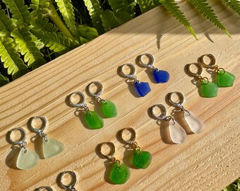 Huggie Sea Glass Earrings