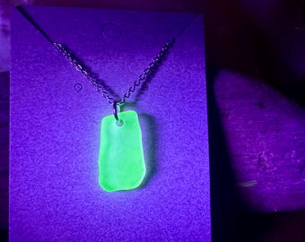Uranium Sea Glass Necklace