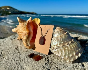 Sea Glass Necklace | Brown