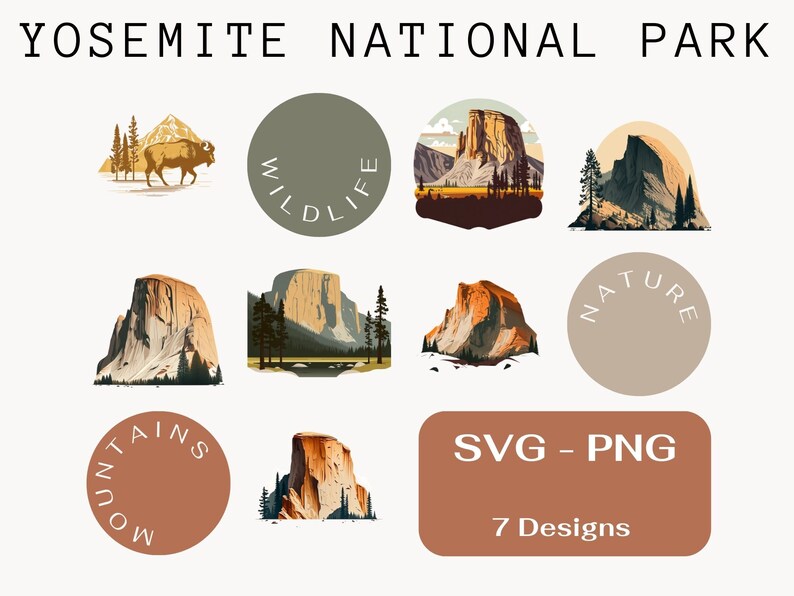 Yosemite Svg Png Files El Capitan Svg Png National Park Etsy