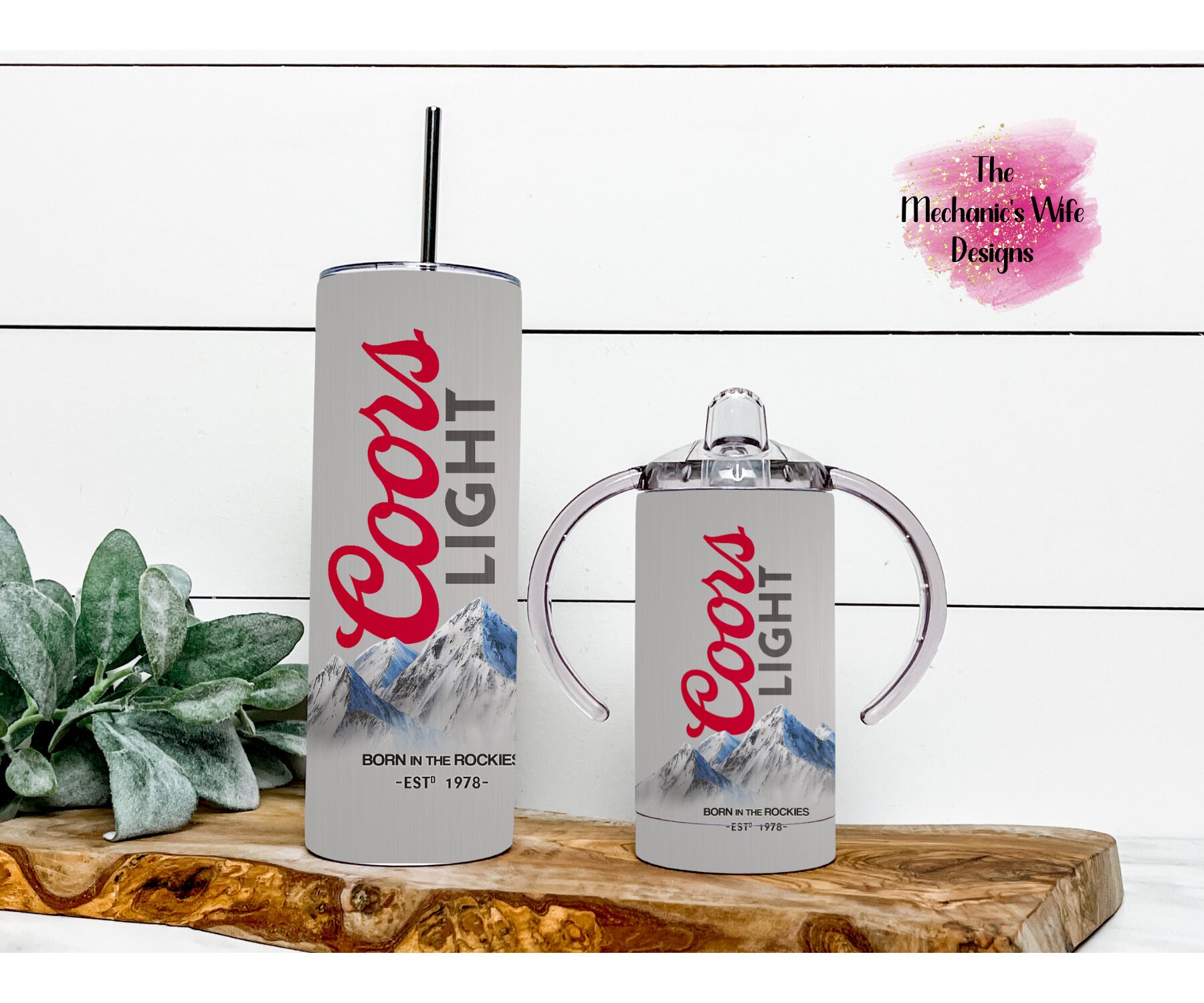 Coors Light Beer Mommy & Me Sippy Cup Tumbler Set Beer Etsy