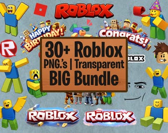 Roblox-png's | PNG-bundel en transparante achtergronden | Tekens en titels (digitale download)