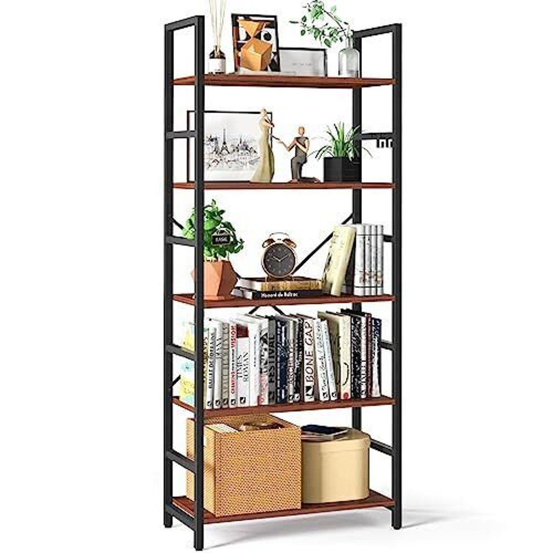 5 Tier Bookshelf Tall Book Shelf Modern Bookcase for Etsy