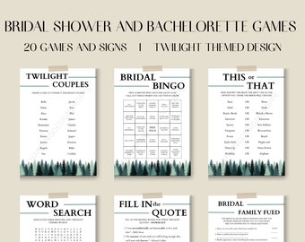 Bridal Shower Twilight Games, Bachelorette Party Twilight Games, Printable Bridal Shower Games, Printable Games, Twilight