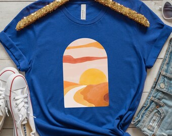 Retro Sunset Summer Vintage Vacation Shirt, Boho tee, 70s style t-shirt, Concert t-shirt, Beach Vibes Tee