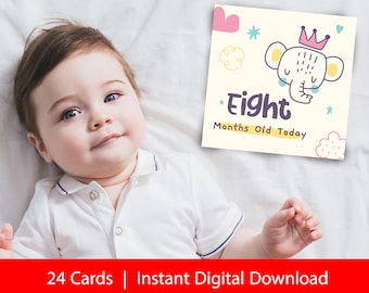 Baby Milestone Cards: Rainbow Animal Design (Digital Download)