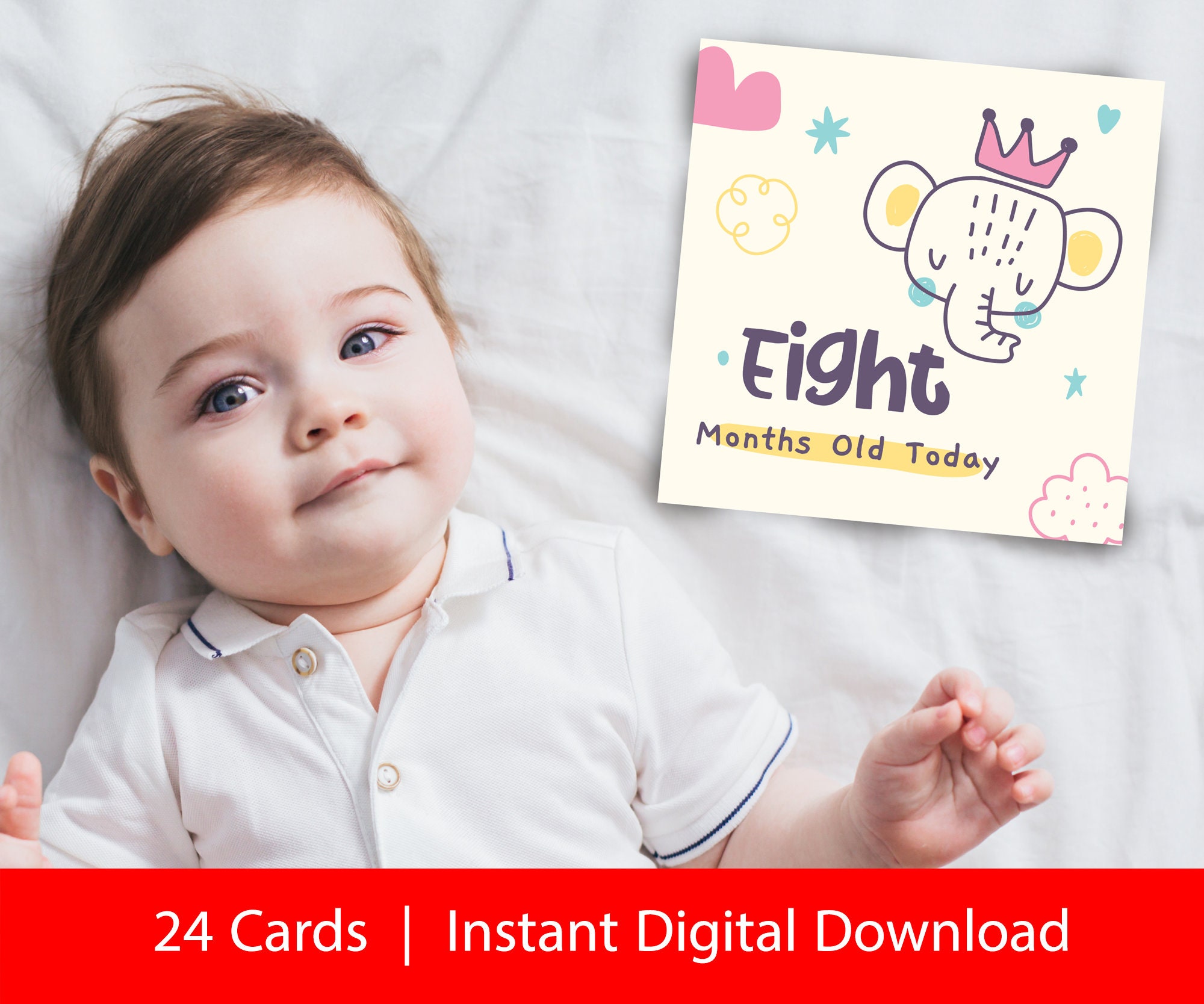 Baby Milestone Cards: Rainbow Animal Design (digital Download) - Etsy