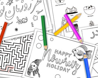 Nowruz Colorir e atividade Download digital