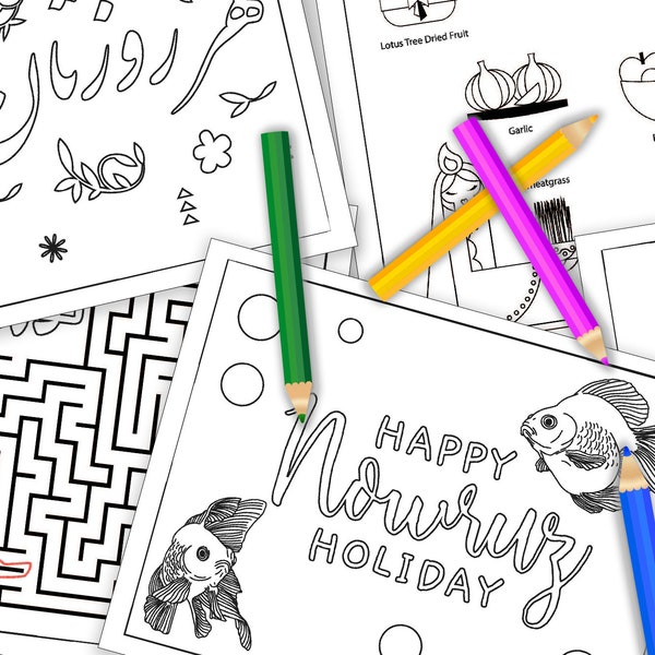 Nowruz Colouring and activity Digital Download