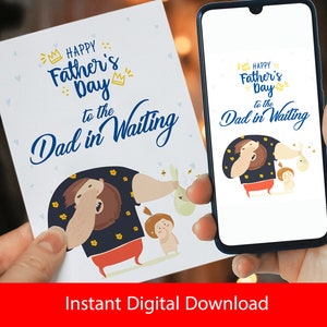 Carte imprimable drôle de fête des pères et carte de voeux numérique, carte pour nouveau papa, cadeau pour papa, téléchargement immédiat, futur père