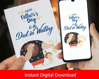 Funny Father's Day Printable Card and Digital Greeting Card, Card For New Dad, Gift For Dad, Instant Download, Expectant Father