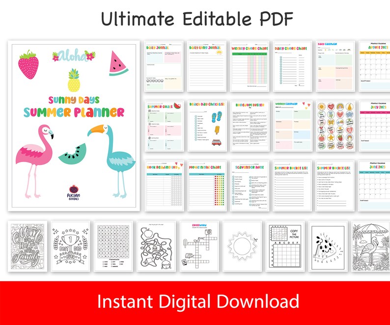 Printable Chore Chart and Summer Planner Pages - Sample
Summer Activity Page - Coloring Fun
