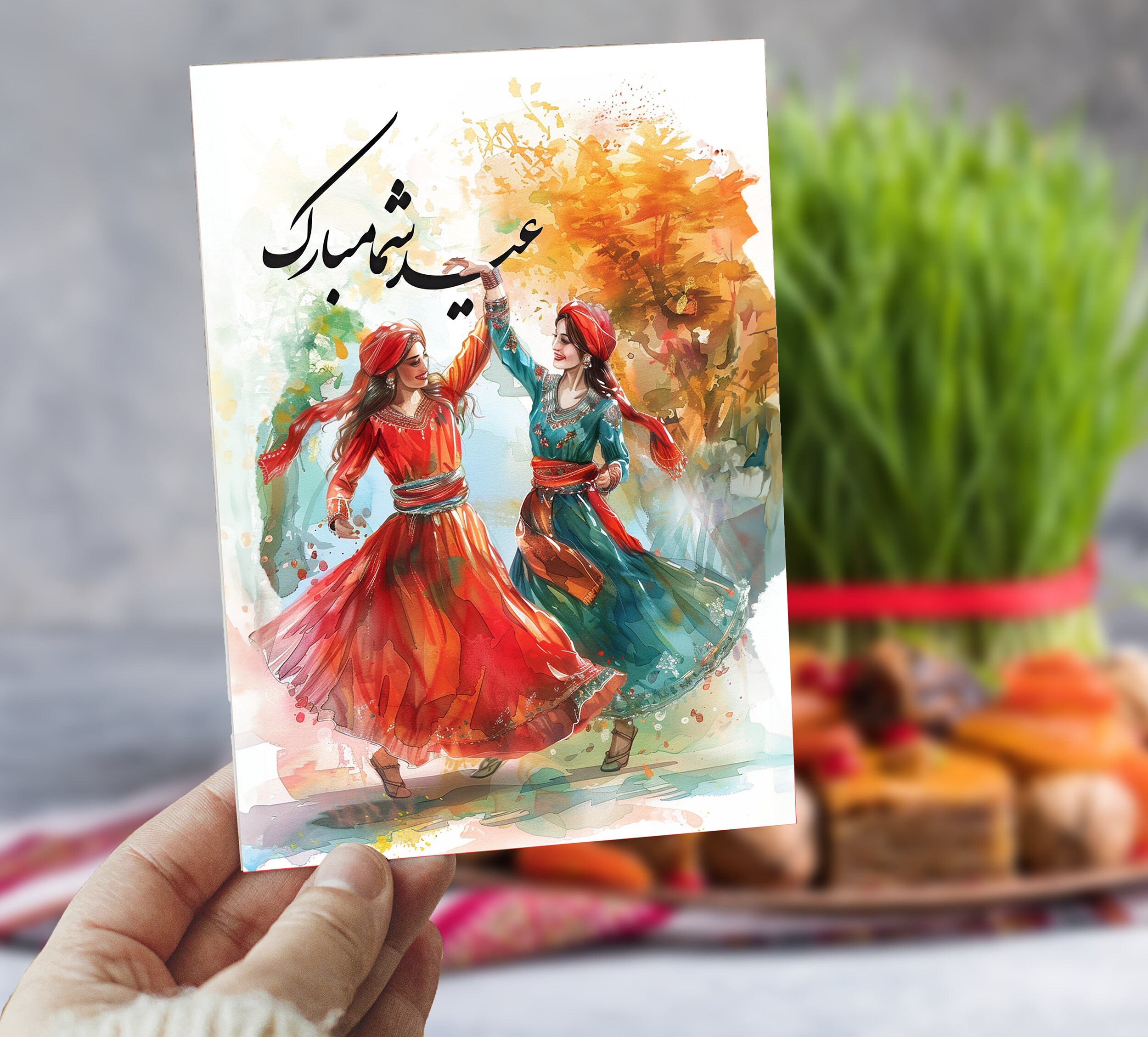Happy Nowruz Printed Card with Envelope, Nowruz Cards, Greeting Card, Made In Canada, Persian Card, Persian Calligraphy, Norooz Card