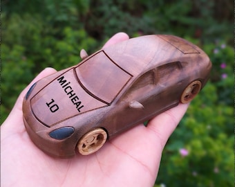 Personalized Wooden Toy Race Car, Porsche Panamera Model Car, Custom Name Christmas Gift for Porsche Lover, Sport Race Car, Porsche Gifts