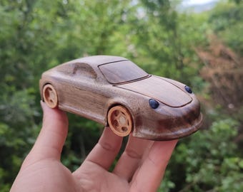 Personalisierte Nussbaum Holz Spielzeugauto, benutzerdefinierte Push-Spielzeug, Kleinkind Geschenk