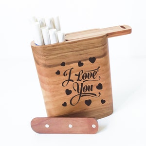 Regalo personalizzato per San Valentino per moglie o marito, portasigarette in legno per donna, regali di compleanno "Ti amo", portasigarette 100 pezzi