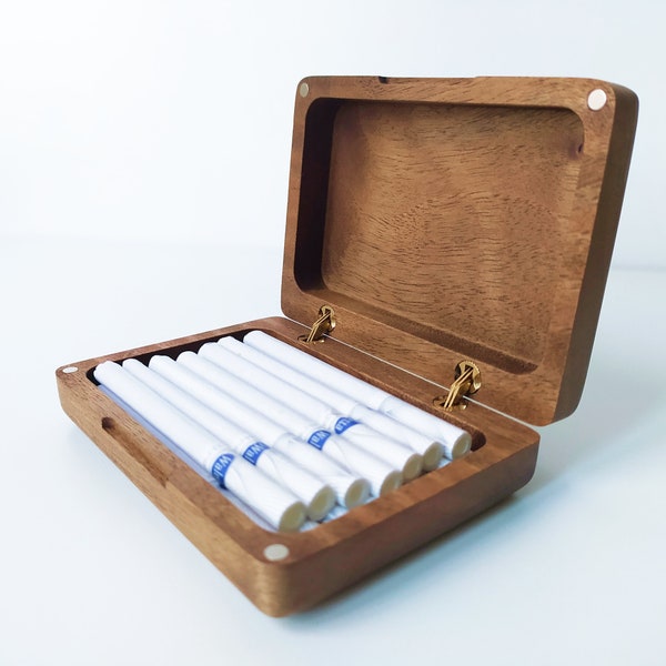 Wood Cigarette Box, Wood Cigarettes Case 100's or 84 mm, Personalized Cigarettes Holder, Zigarettenetui, Cigarillo Case, Zigarettenbox