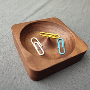 Handmade Walnut Wood Desk Organizer: Office Storage Tray