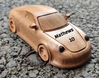 Personalized Wooden Toy Car Porsche 911, Custom Name Toy, Wooden Model Car, Porshe Gifts, Toy Car for Kids, Toddler Toys Car, Porsche Cars