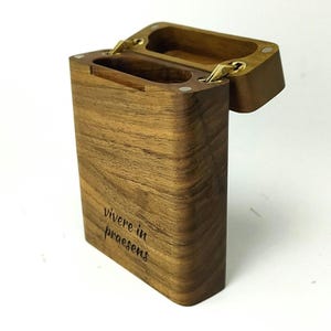 Custom Wood Cigarette Case / Personalized  Joint Holder Case / Pre Roll Holder / Rolling Tobacco Case / Fits 4&quot; (100mm) or 3.3&quot; (84mm)