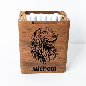 Idee regalo per amanti dei cani, portasigarette personalizzato inciso, scatola per sigarette con coperchio ribaltabile, regalo per la perdita del cane