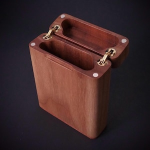 Portasigarette sottile con chiusura a scatto personalizzato, scatola di sigarette in legno arrotolata a mano, portasigarette per uomo o donna, regalo per fumatori