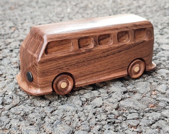 Holzspielzeug Bus für Jungen, Autospielzeug für Kleinkinder, Holzmodellauto, Holzfahrzeug, Holzautospielzeug für Kinder