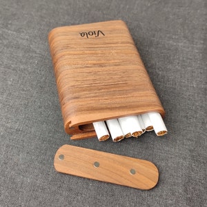 Portasigarette in legno personalizzato, scatola per sigarette incisa, portasigarette personalizzato, regalo per fumatori, Zigarettenetui