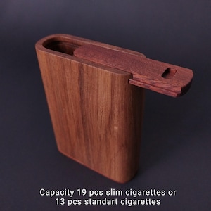 Portasigarette in legno / Inciso personalizzato / Dimensioni per centinaia (3,9") o 3,3" (84 mm) / Scatola porta-sigarette / Porta-sigari / Porta-spina
