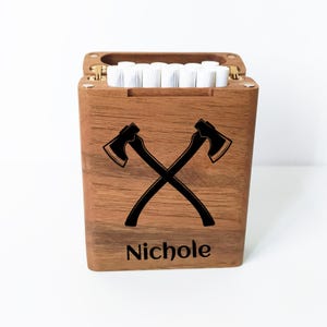 Portasigarette personalizzato per uomo, portasigarette in legno, regalo di anniversario per uomo, scatola per sigarette, regalo per fumatore, portasigarette 100s