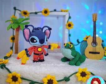 Blue Alien with Frog – Fanart Amigurumi Crochet Pattern (PDF)