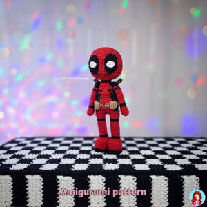 Big Deadpool Amigurumi Crochet Pattern – Digital PDF Fanart – Intermediate Level Doll