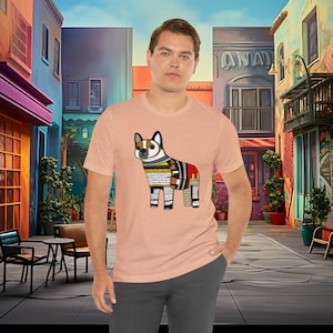 Amerikanische Bulldogge T-Shirt: Hund im Hundertwasser Stil
